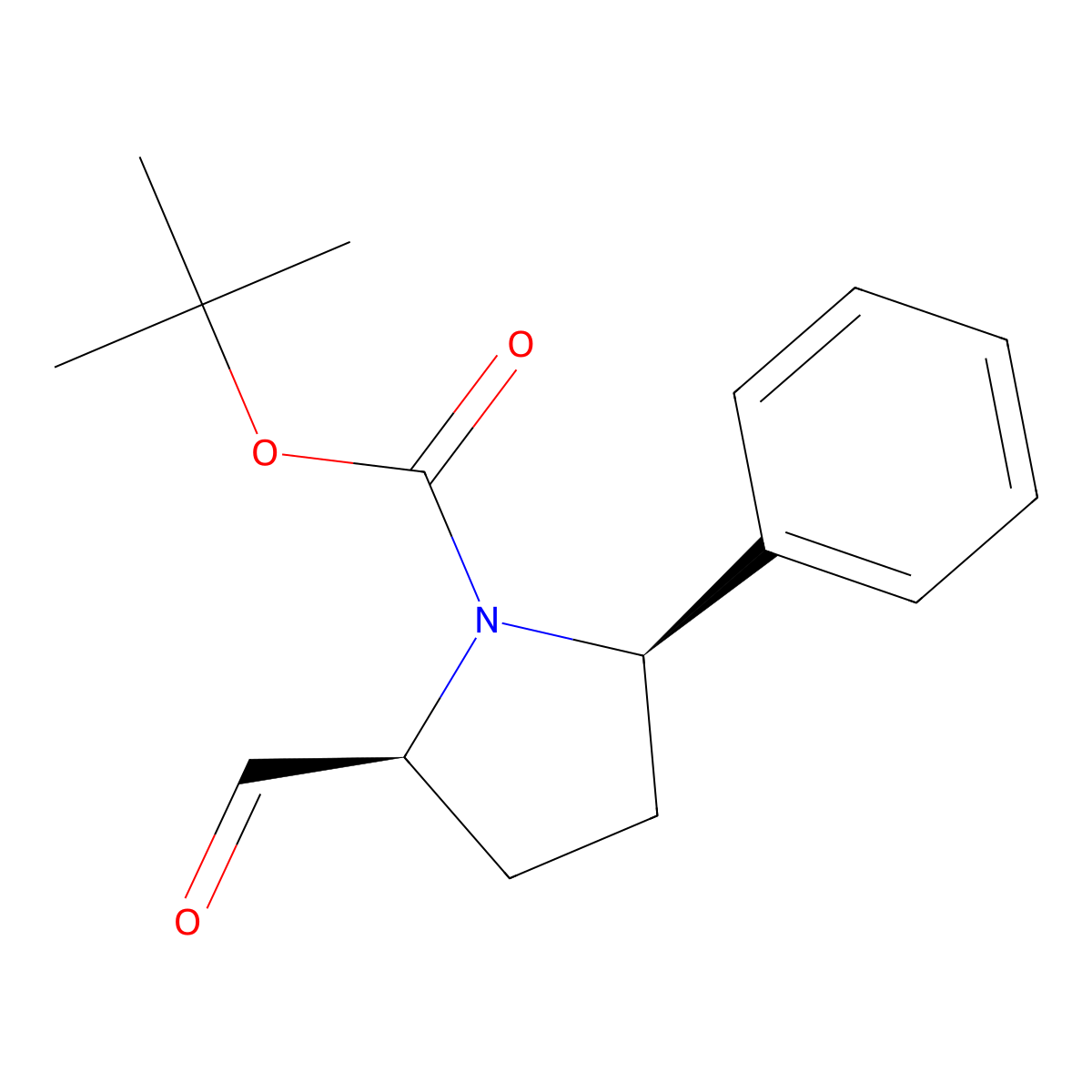 tert-butyl (2S,5R)-2-formyl-5-phenylpyrrolidine-1-carboxylate molecular structure, CAS 3079381-21-5