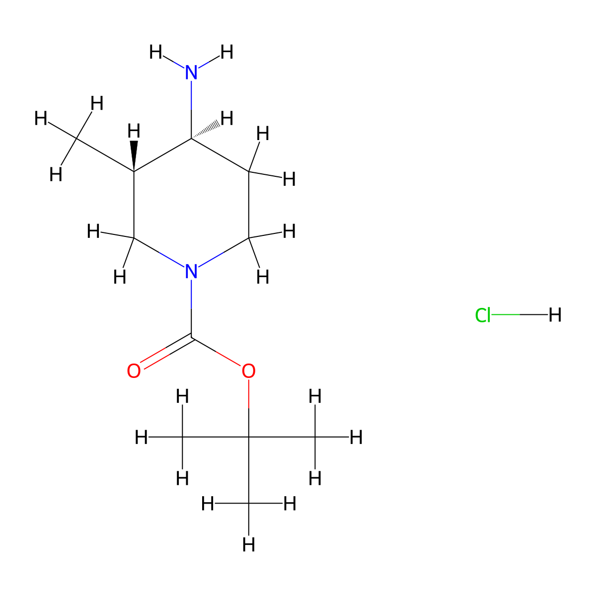 tert-butyl (3S,4S)-4-amino-3-methylpiperidine-1-carboxylate hydrochloride molecular structure, CAS 3079392-74-5