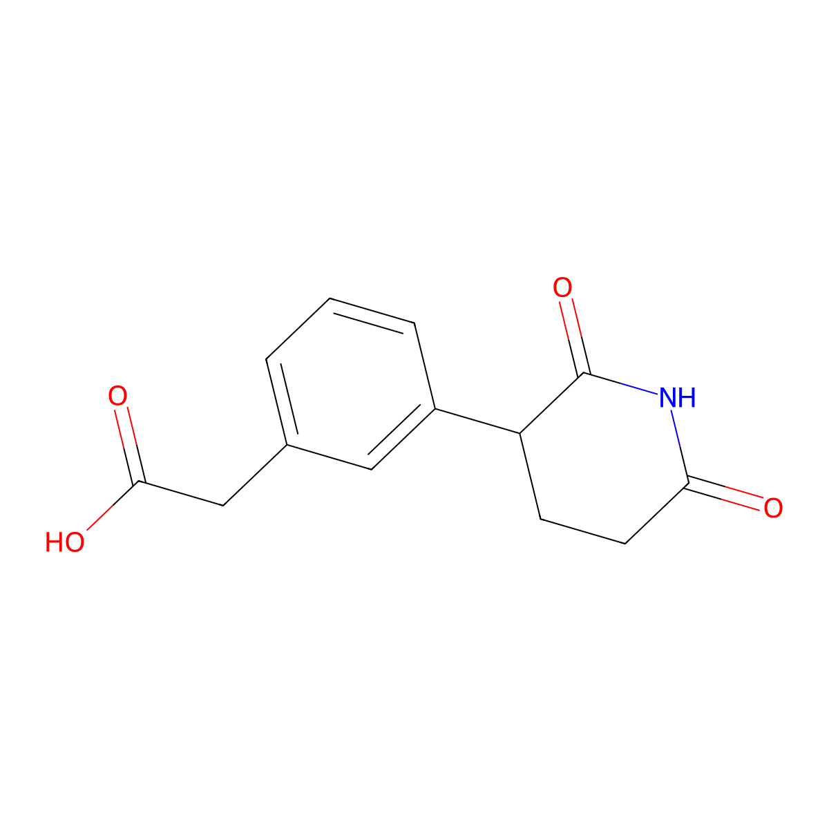 2-(3-(2,6-Dioxopiperidin-3-YL)phenyl)acetic acid molecular structure, CAS 3079428-58-0