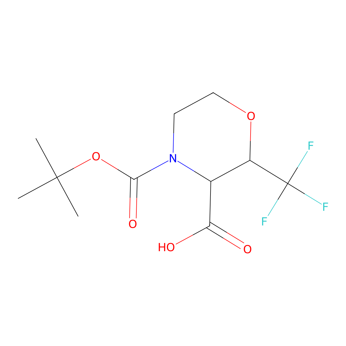4-[(Tert-butoxy)carbonyl]-2-(trifluoromethyl)morpholine-3-carboxylic acid molecular structure, CAS 3079431-46-9