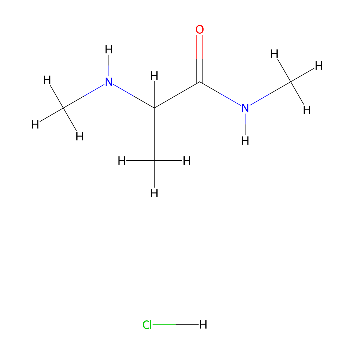 N-methyl-2-(methylamino)propanamide hydrochloride molecular structure, CAS 3079433-88-5