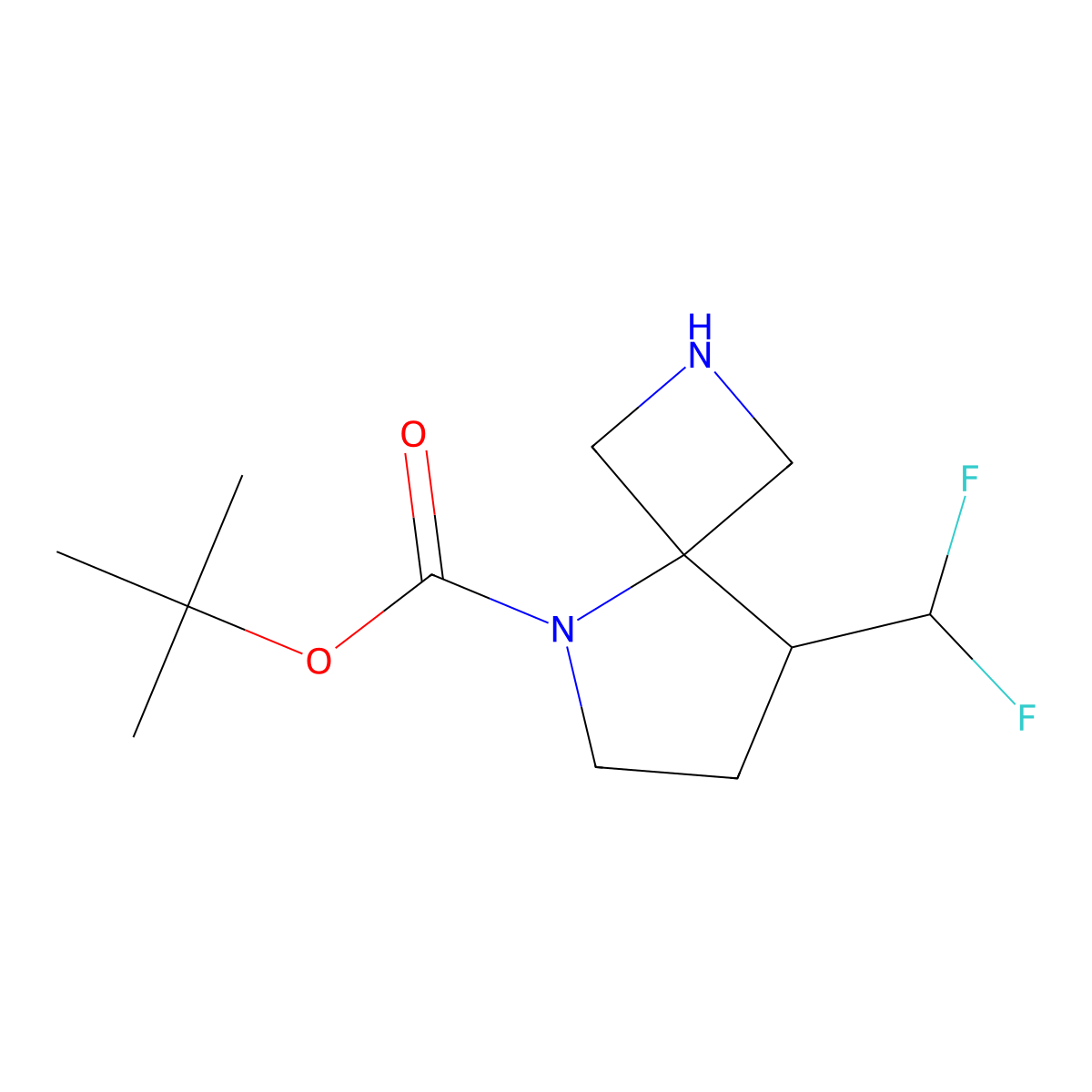 Tert-butyl 8-(difluoromethyl)-2,5-diazaspiro[3.4]octane-5-carboxylate molecular structure, CAS 3079534-06-5