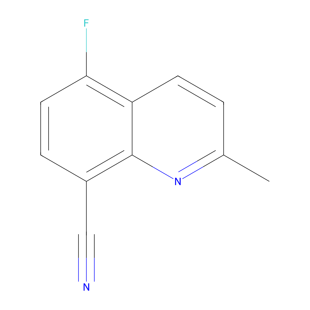 5-Fluoro-2-methylquinoline-8-carbonitrile molecular structure, CAS 3079535-65-9