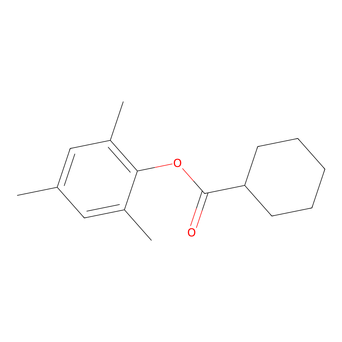 Cyclohexanecarboxylic acid, 2,4,6-trimethylphenyl ester molecular structure, CAS 307958-69-6