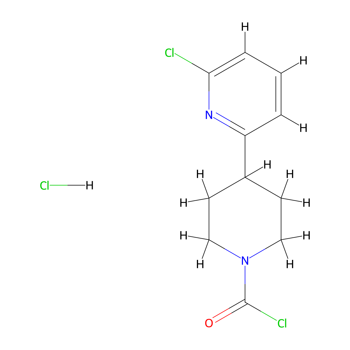 4-(6-Chloropyridin-2-yl)piperidine-1-carbonyl chloride hydrochloride molecular structure, CAS 3079584-23-6