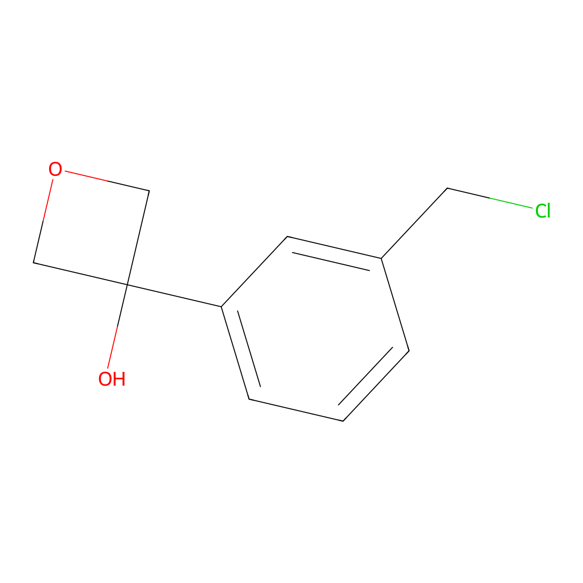 3-[3-(Chloromethyl)phenyl]oxetan-3-ol molecular structure, CAS 3079599-76-8