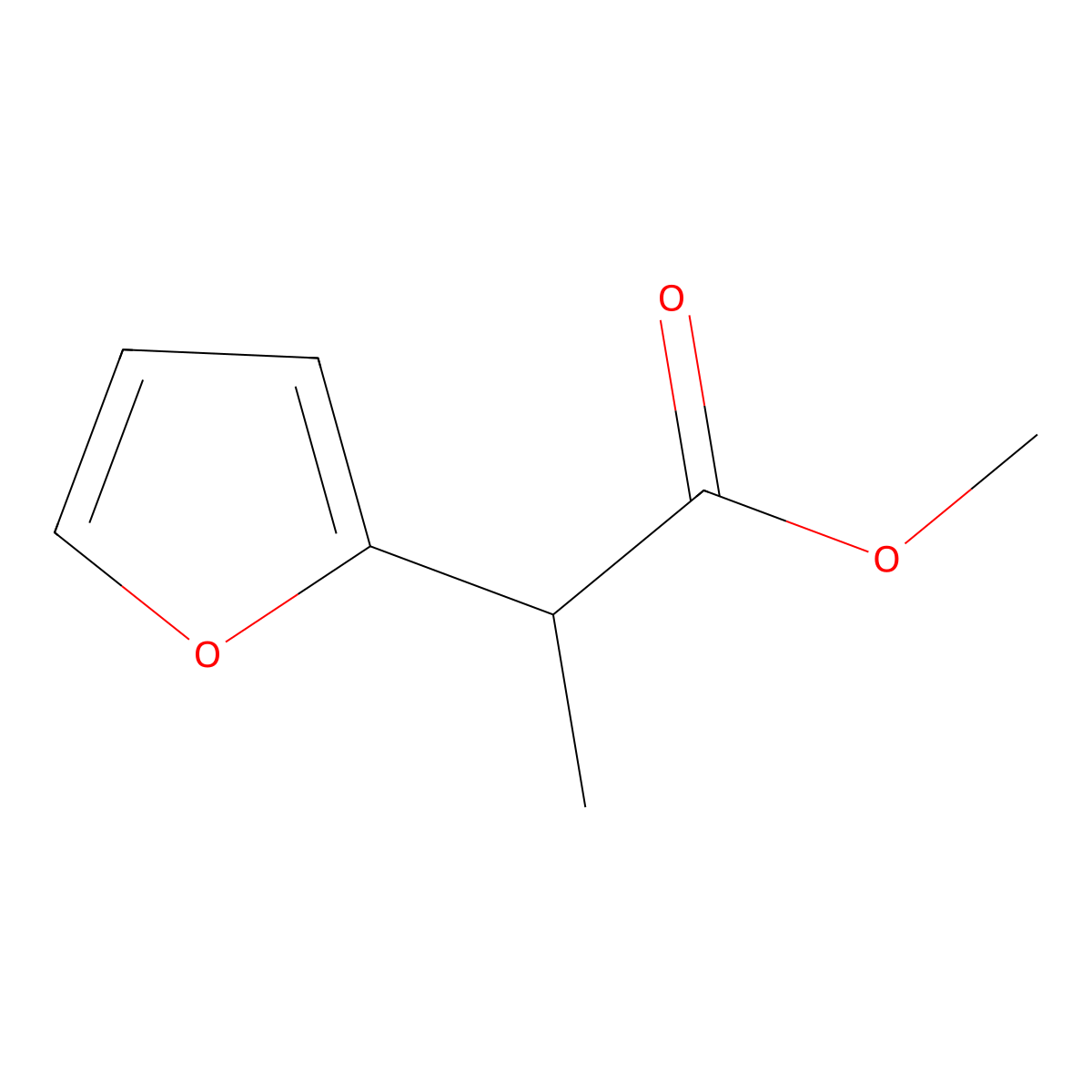 Methyl 2-(furan-2-yl)propanoate molecular structure, CAS 30796-73-7