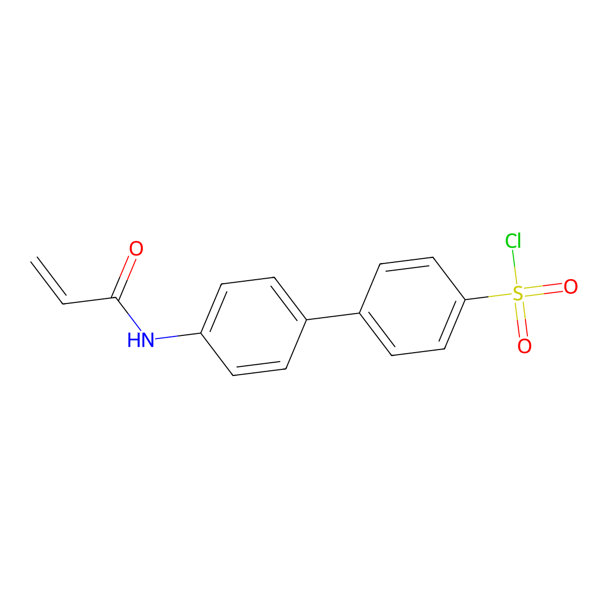 4'-(Prop-2-enamido)-[1,1'-biphenyl]-4-sulfonyl chloride molecular structure, CAS 3079615-87-2