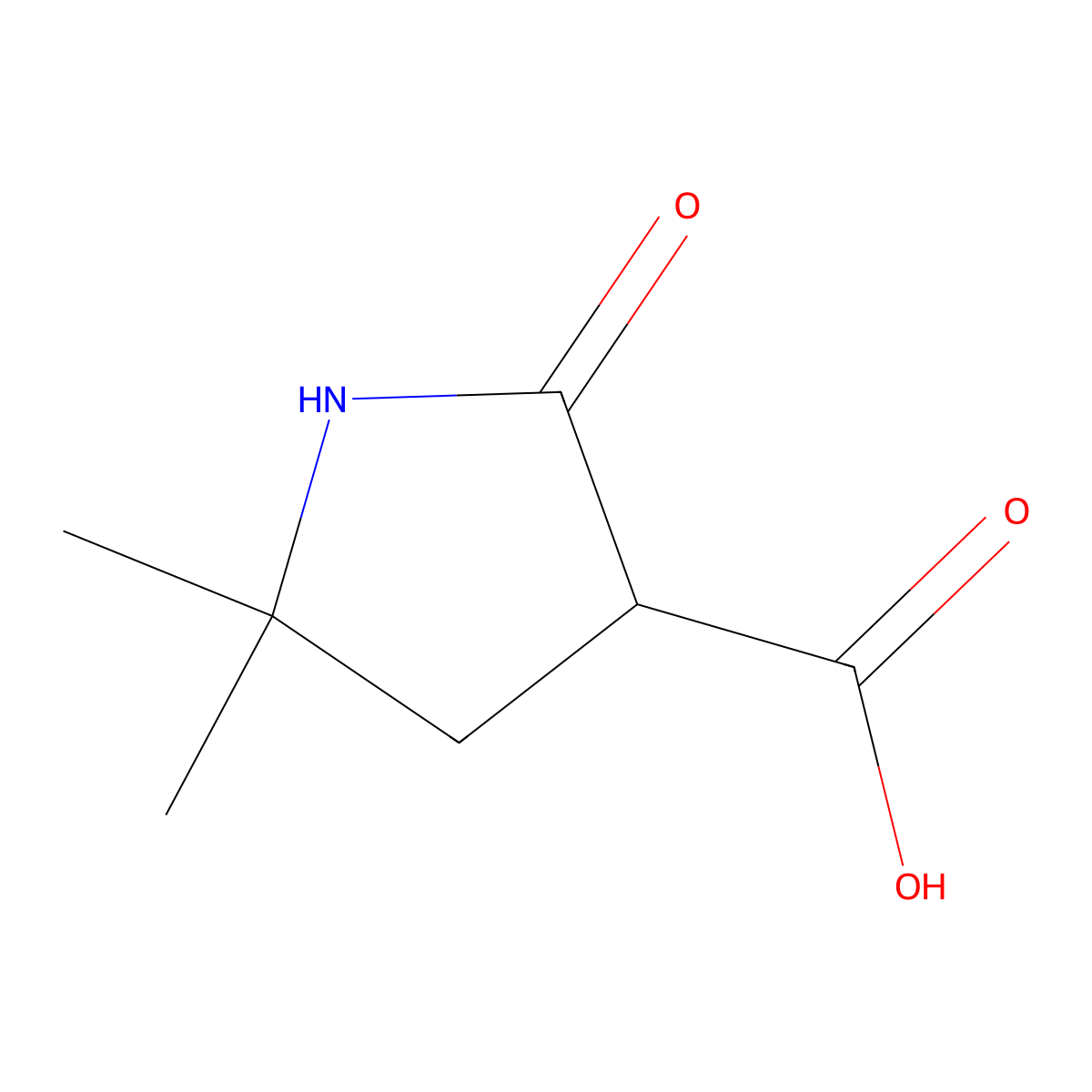 5,5-Dimethyl-2-oxopyrrolidine-3-carboxylic acid molecular structure, CAS 3079681-46-9