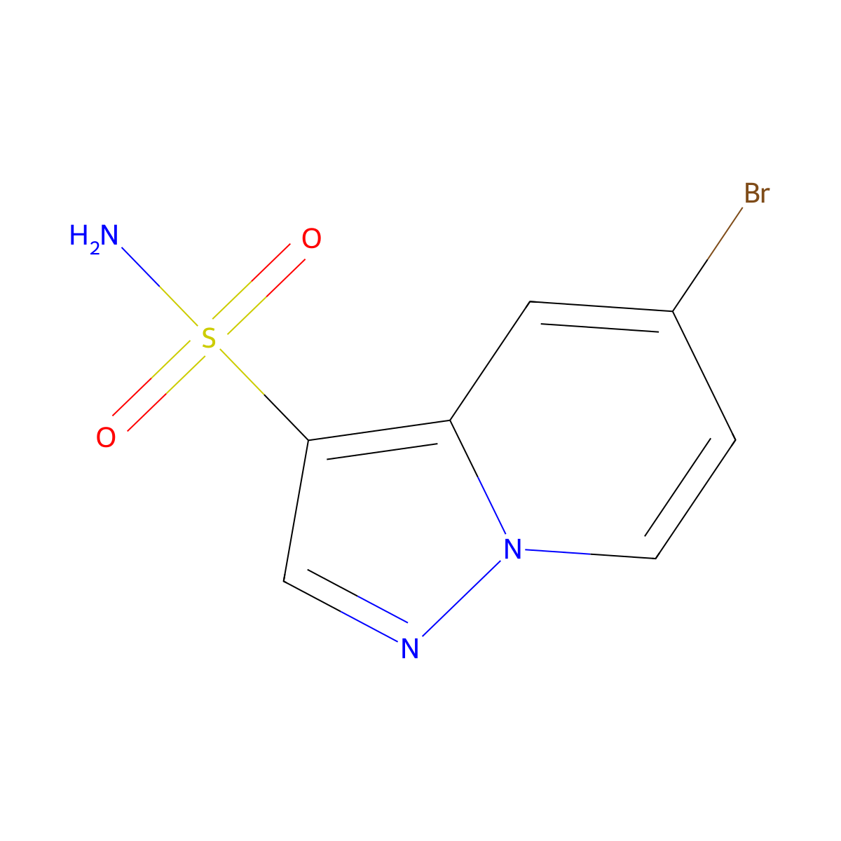 5-Bromopyrazolo[1,5-a]pyridine-3-sulfonamide molecular structure, CAS 3079686-74-8