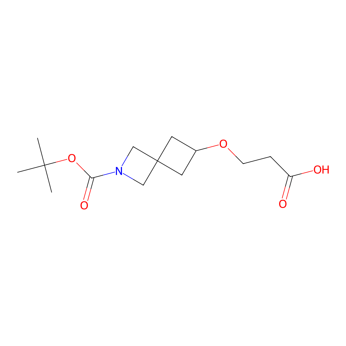 3-({2-[(Tert-butoxy)carbonyl]-2-azaspiro[3.3]heptan-6-yl}oxy)propanoic acid molecular structure, CAS 3079689-97-4