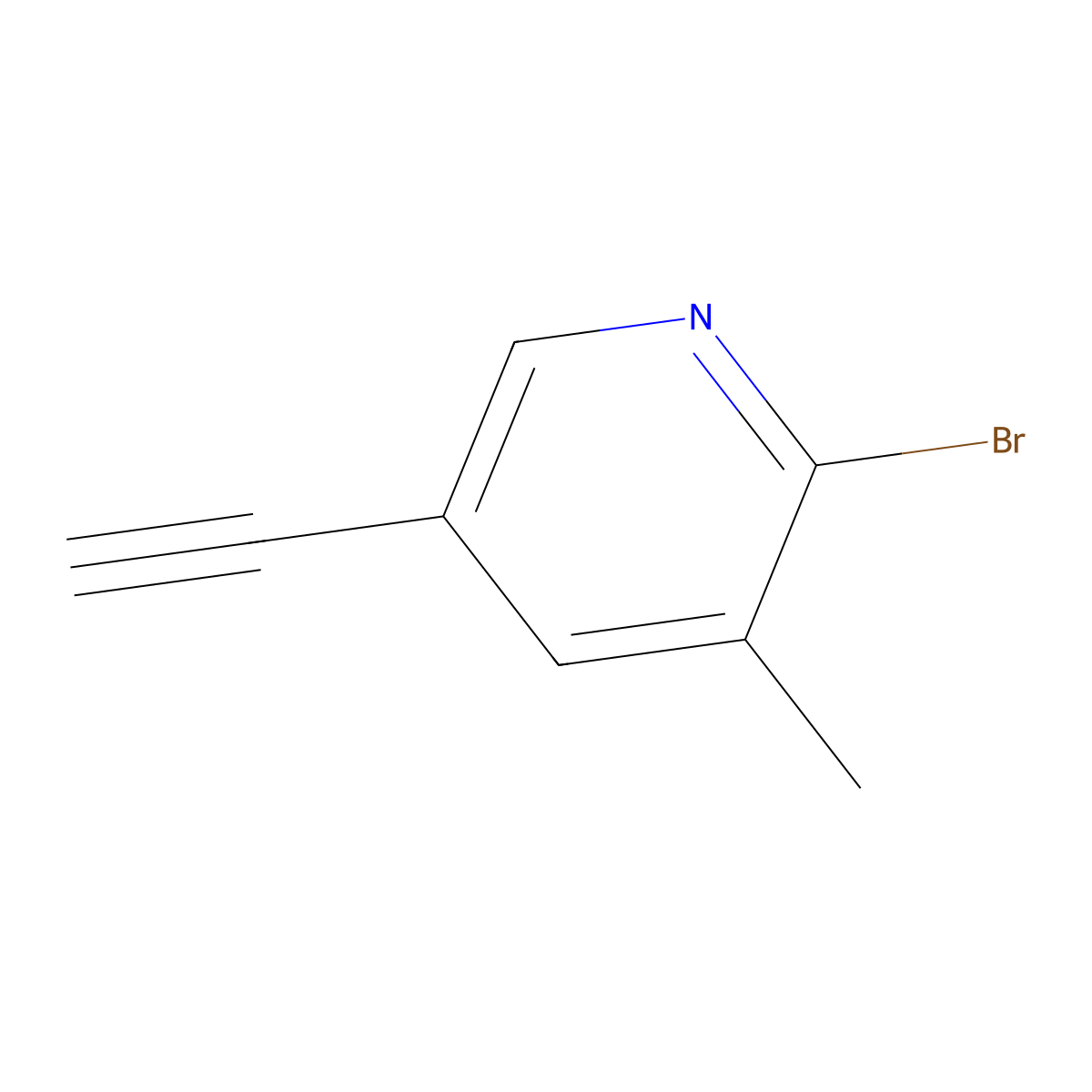 2-Bromo-5-ethynyl-3-methylpyridine molecular structure, CAS 3079692-18-2