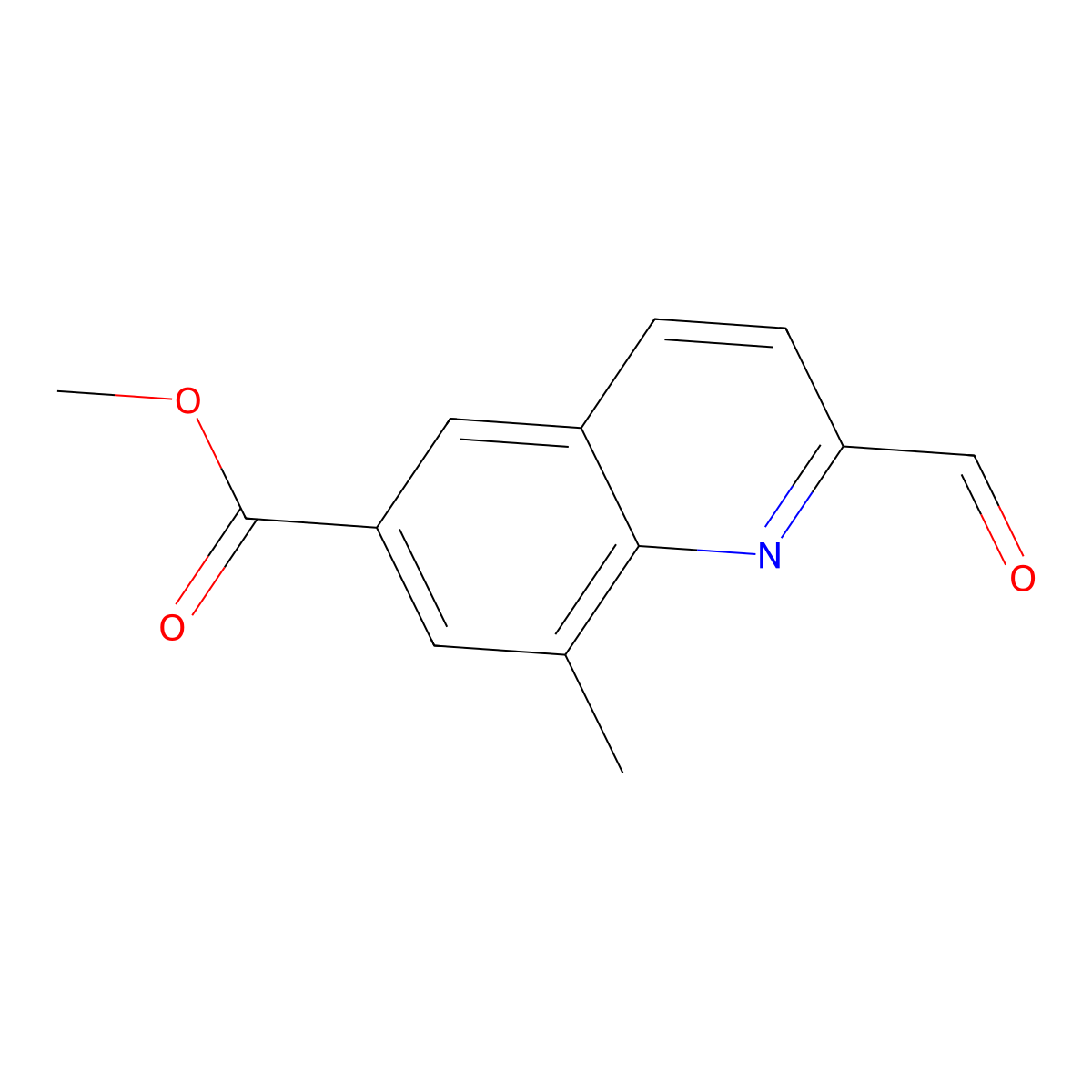 Methyl 2-formyl-8-methylquinoline-6-carboxylate molecular structure, CAS 3079693-79-8