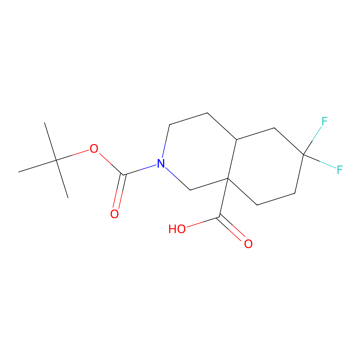 2-[(Tert-butoxy)carbonyl]-6,6-difluoro-decahydroisoquinoline-8a-carboxylic acid molecular structure, CAS 3079694-92-8