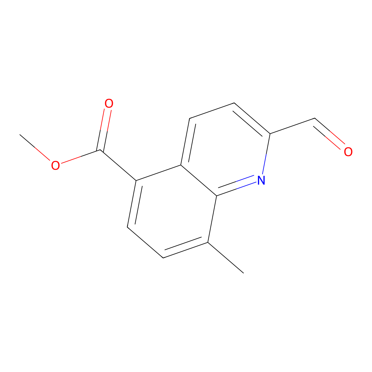 Methyl 2-formyl-8-methylquinoline-5-carboxylate molecular structure, CAS 3079698-17-9