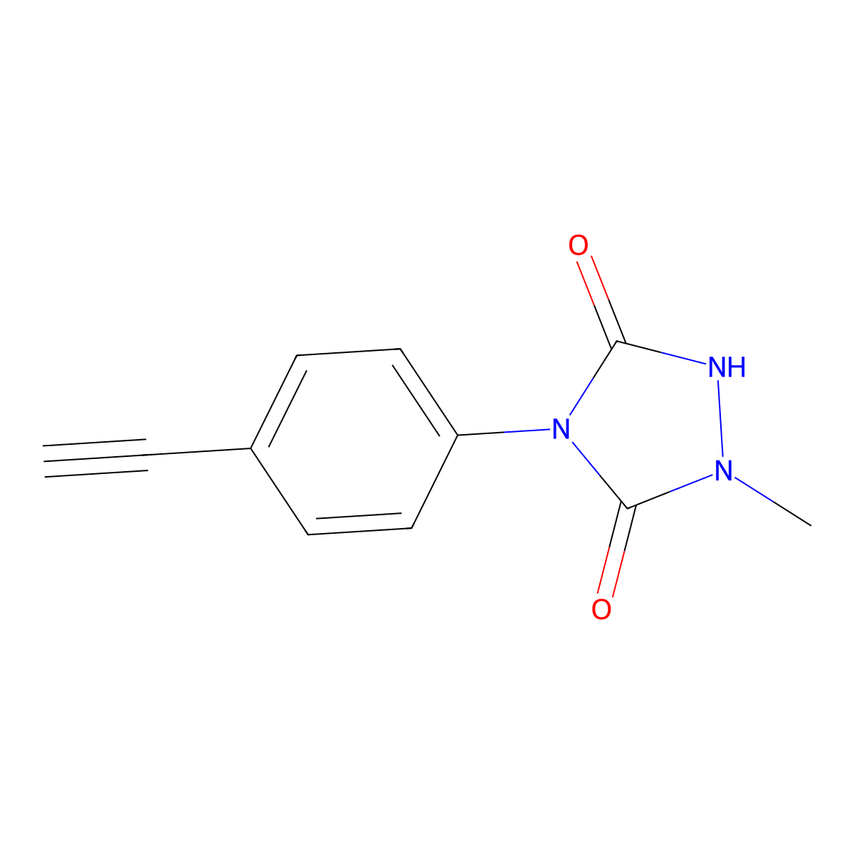 4-(4-Ethynylphenyl)-1-methyl-1,2,4-triazolidine-3,5-dione molecular structure, CAS 3079731-58-8
