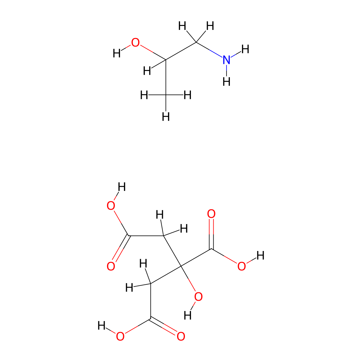 (2-Hydroxypropyl)ammonium citrate molecular structure, CAS 30798-32-4
