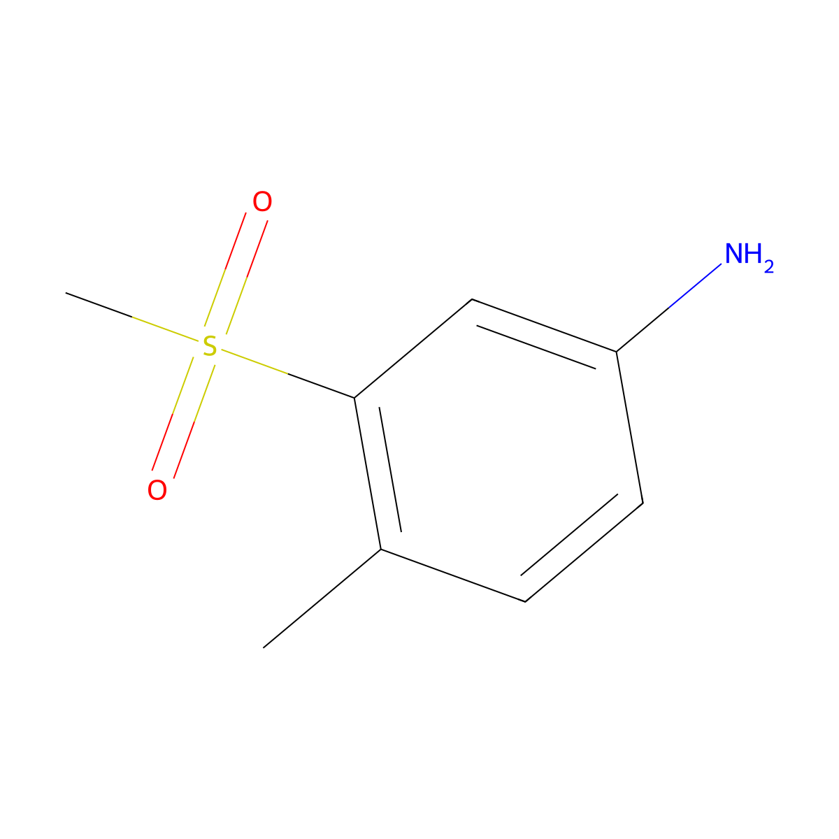 4-Methyl-3-(methylsulfonyl)aniline molecular structure, CAS 307989-41-9