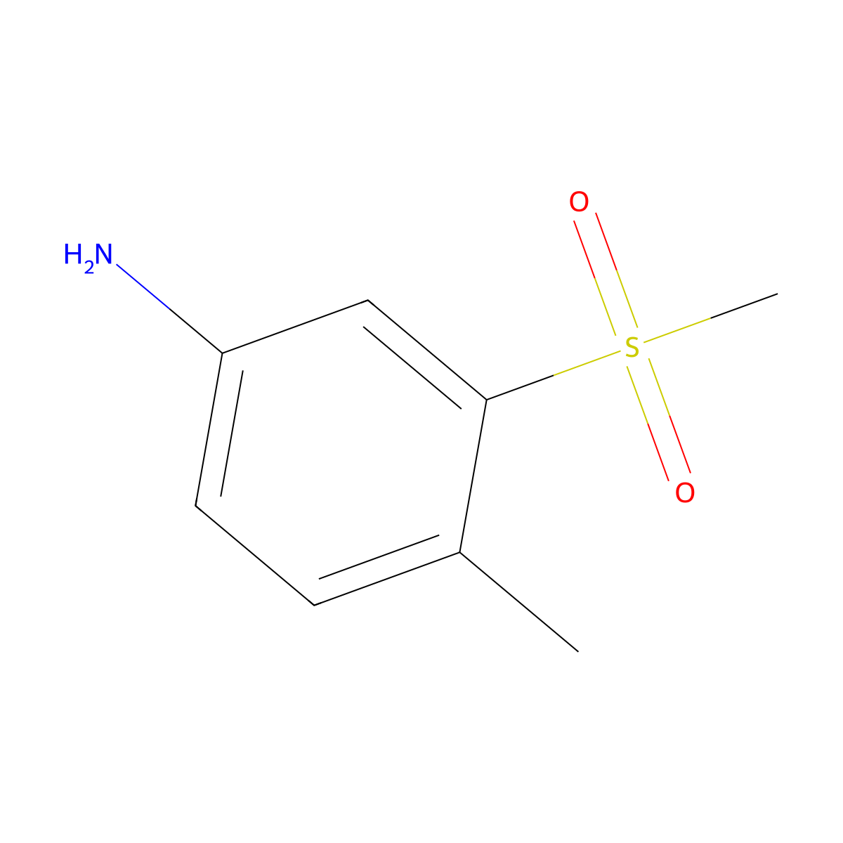 4-Methyl-3-(methylsulfonyl)aniline molecular structure, CAS 307989-41-9