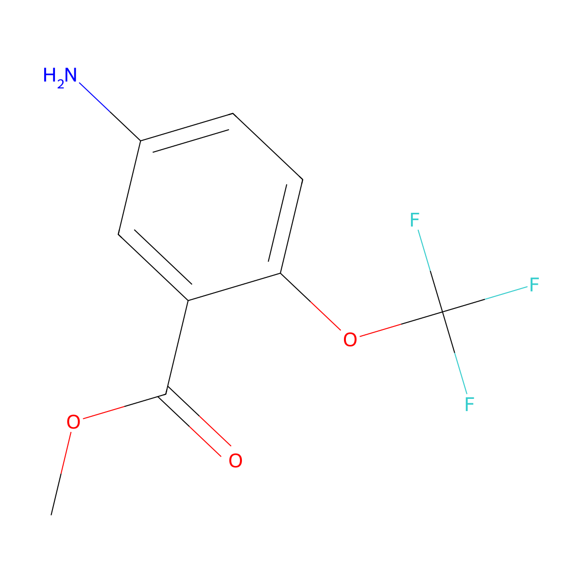 Methyl 5-amino-2-(trifluoromethoxy)benzoate molecular structure, CAS 307989-43-1