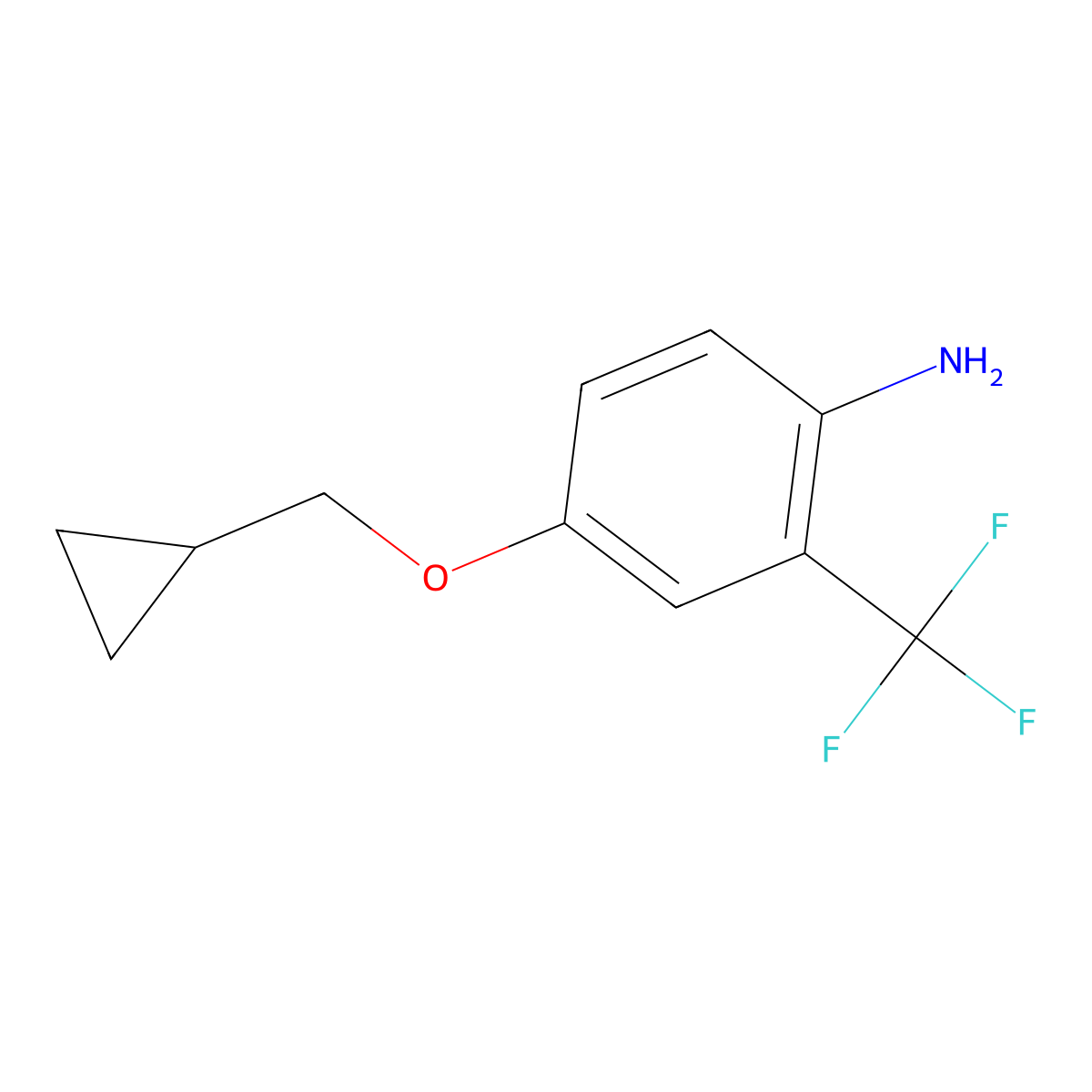4-Cyclopropylmethoxy-2-trifluoromethylaniline molecular structure, CAS 307989-53-3