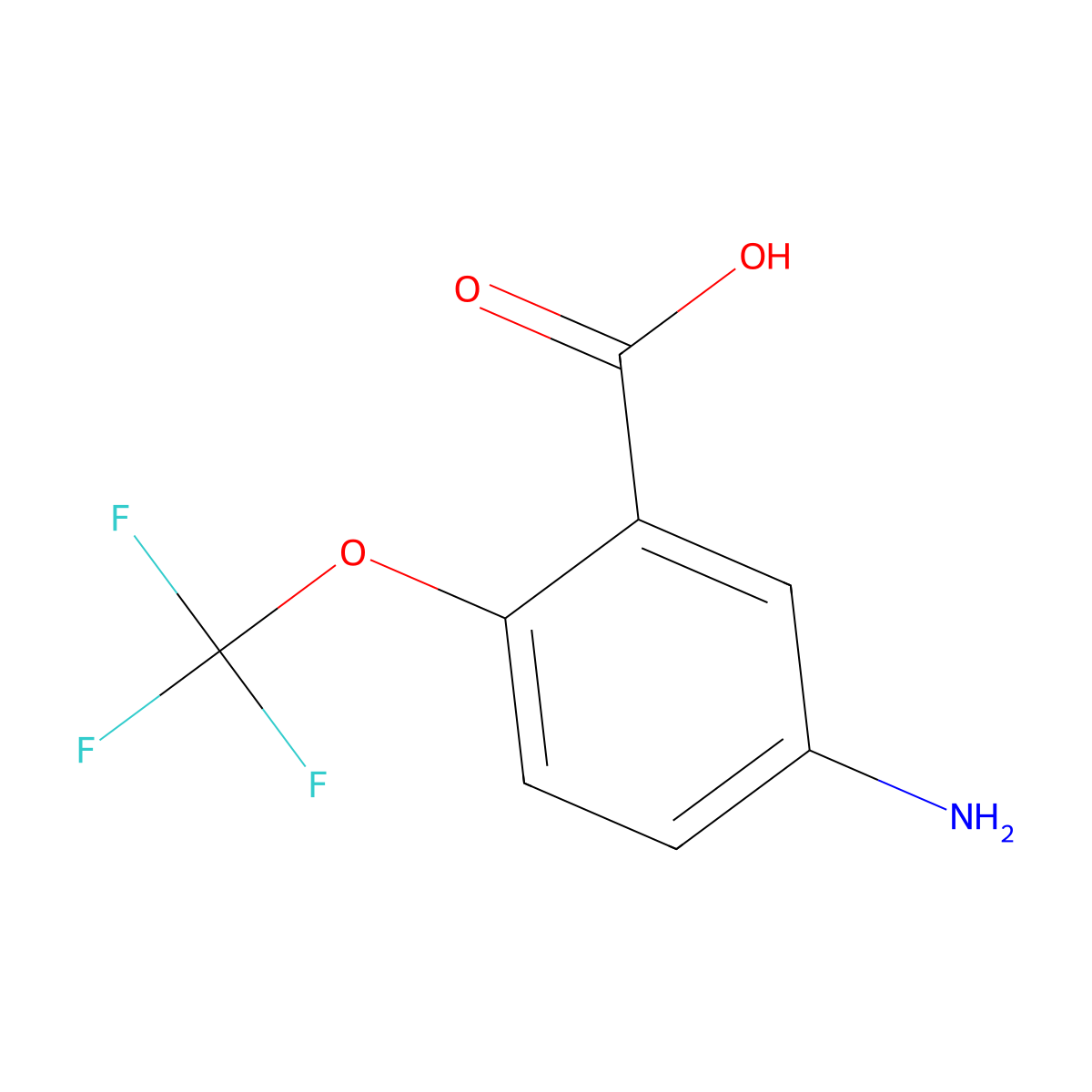 5-amino-2-(trifluoromethoxy)benzoic Acid molecular structure, CAS 307989-56-6