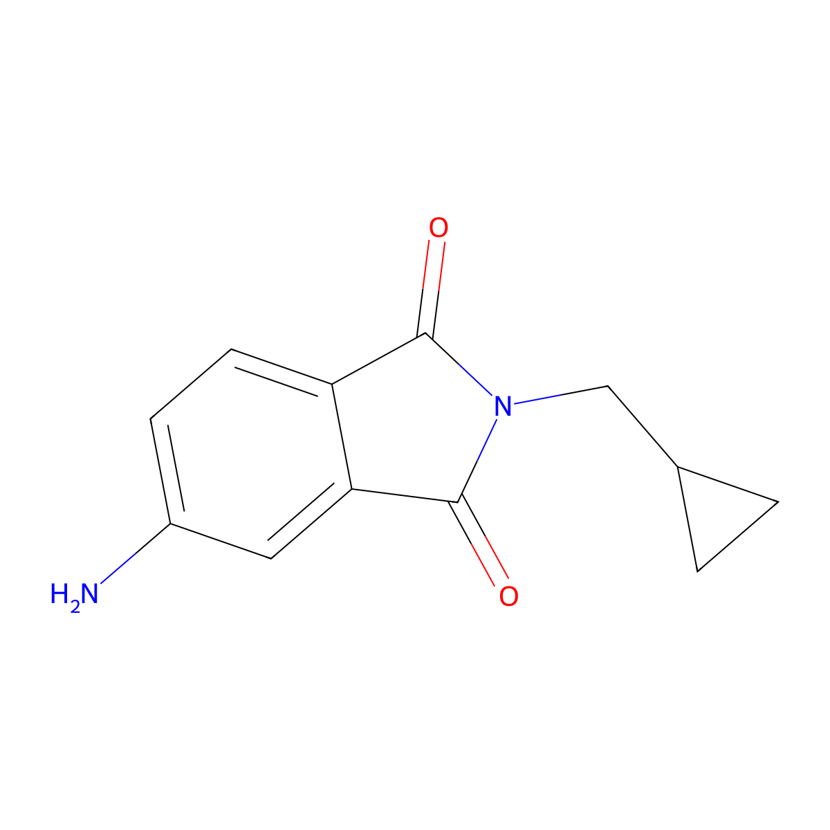 5-amino-2-(cyclopropylmethyl)-2,3-dihydro-1H-isoindole-1,3-dione molecular structure, CAS 307990-26-7