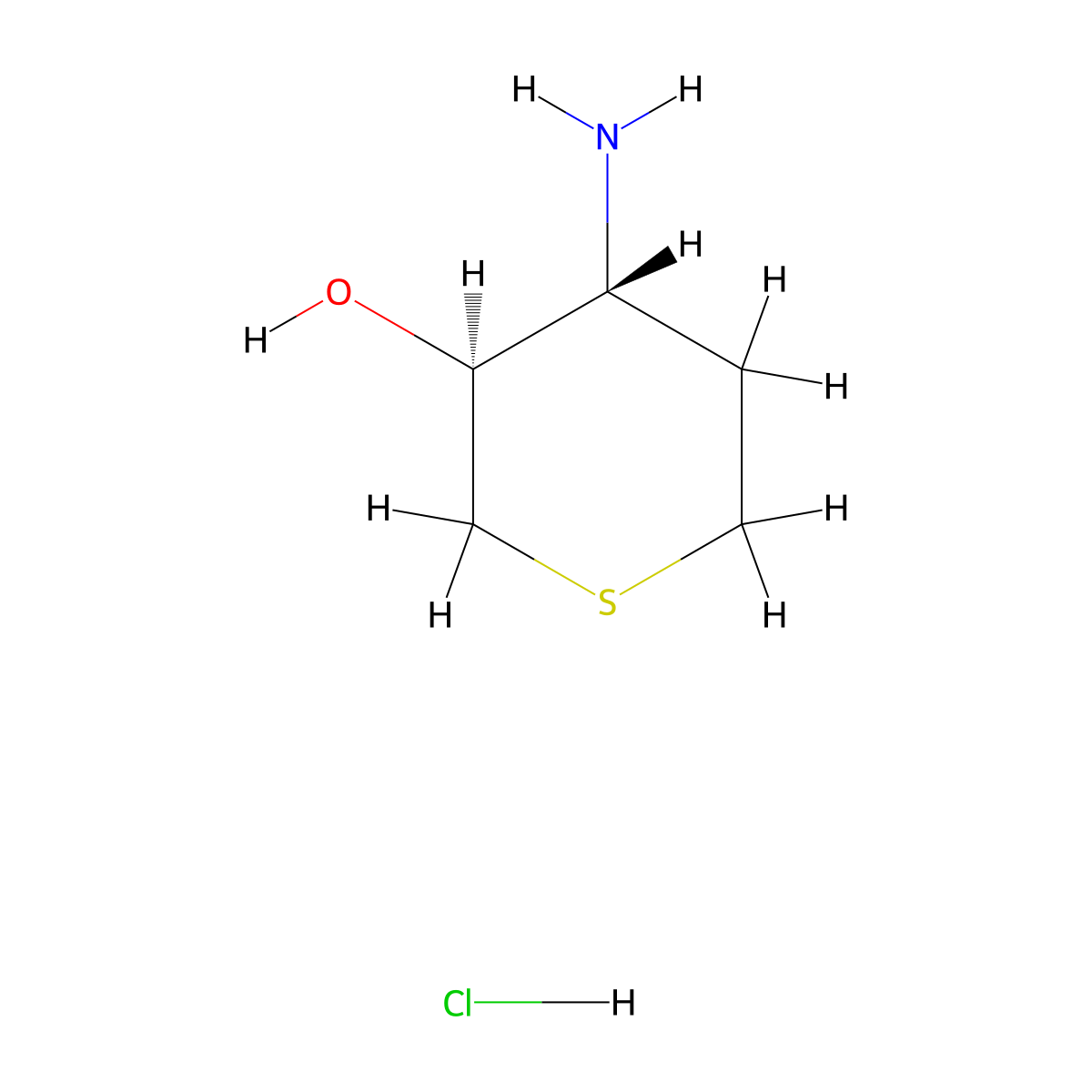 (3S,4R)-4-aminotetrahydro-2H-thiopyran-3-ol hydrochloride molecular structure, CAS 3079900-73-2