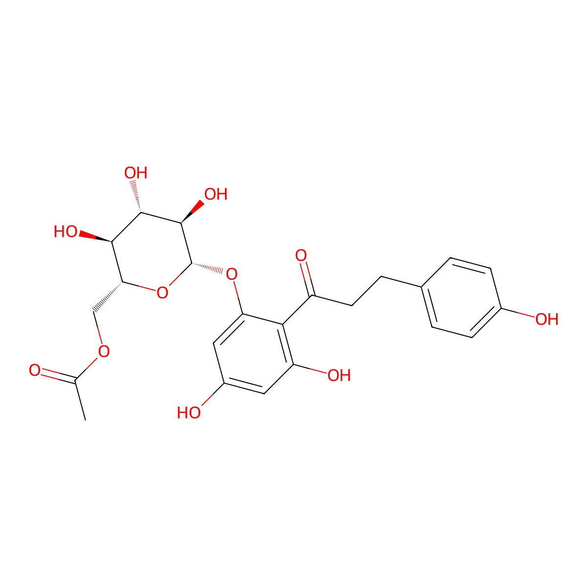 Phloretin 2'-O-(6''-O-acetylglucoside) molecular structure, CAS 307991-34-0