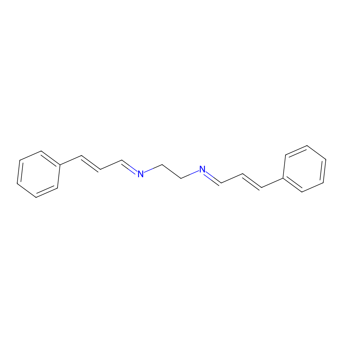 N1,N2-Bis(3-phenyl-2-propen-1-ylidene)-1,2-ethanediamine molecular structure, CAS 3080-97-5