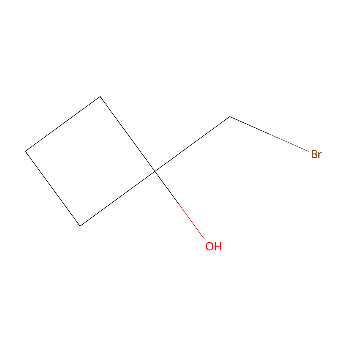 1-(Bromomethyl)cyclobutan-1-ol molecular structure, CAS 30800-70-5