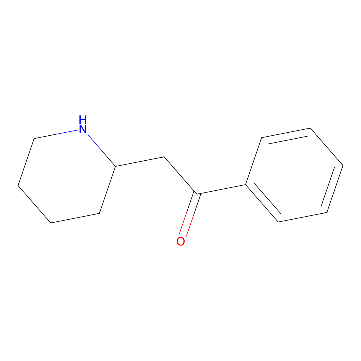 1-Phenyl-2-(piperidin-2-YL)ethan-1-one molecular structure, CAS 30800-90-9