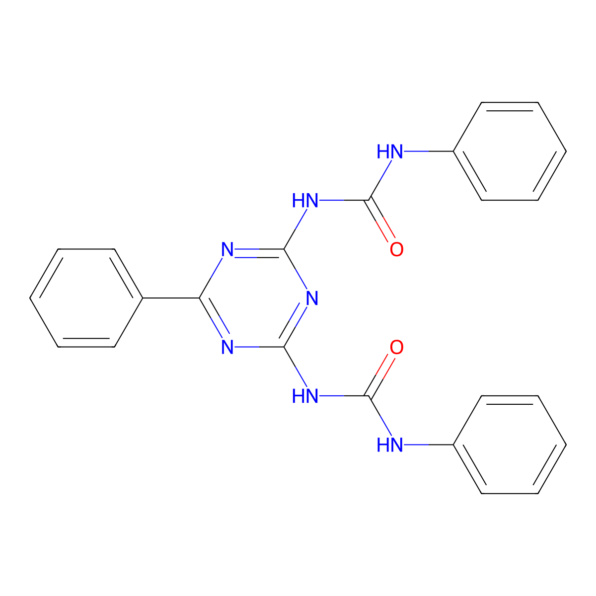 1,1'-(6-Phenyl-s-triazine-2,4-diyl)bis(3-phenylurea) molecular structure, CAS 30805-04-0