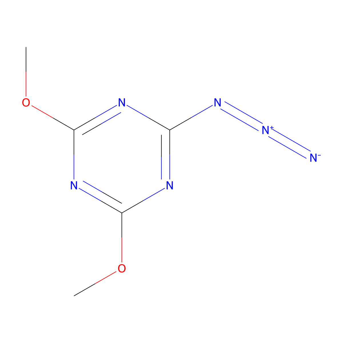 2-Azido-4,6-dimethoxy-1,3,5-triazine molecular structure, CAS 30805-07-3