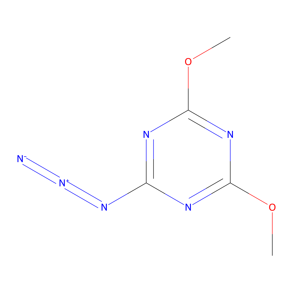2-Azido-4,6-dimethoxy-1,3,5-triazine molecular structure, CAS 30805-07-3