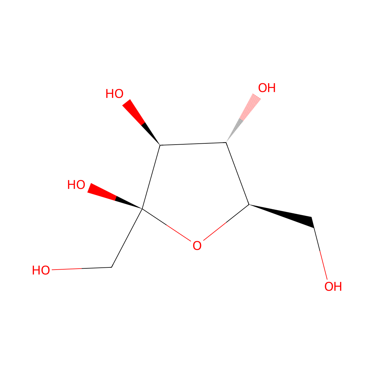 beta-D-fructose molecular structure, CAS 308066-66-2