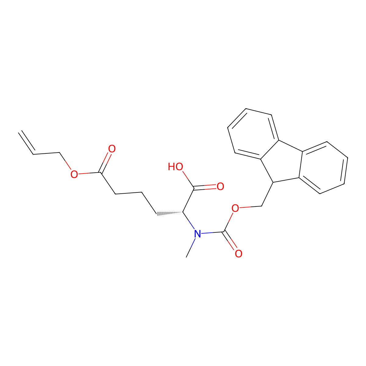 (R)-2-[Fmoc-(methyl)amino]-6-(allyloxy)-6-oxohexanoic Acid molecular structure, CAS 3080759-18-5
