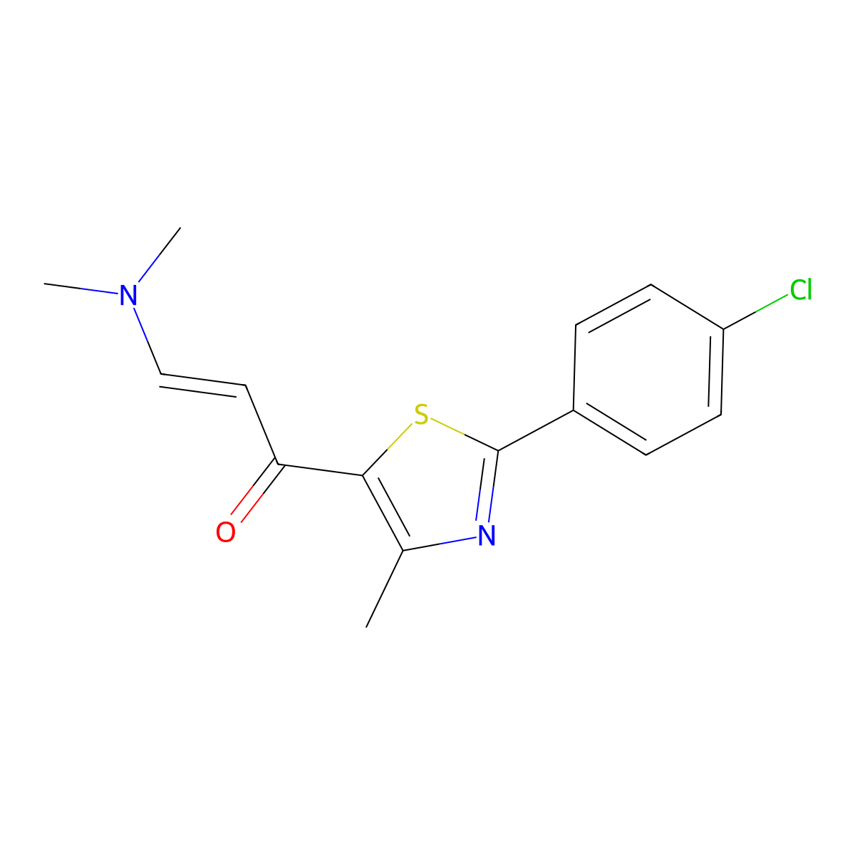 (E)-1-[2-(4-chlorophenyl)-4-methyl-1,3-thiazol-5-yl]-3-(dimethylamino)-2-propen-1-one molecular structure, CAS 308088-08-6