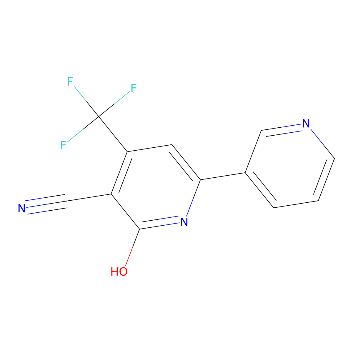 2-Oxo-6-pyridin-3-YL-4-(trifluoromethyl)-1,2-dihydropyridine-3-carbonitrile molecular structure, CAS 308088-11-1