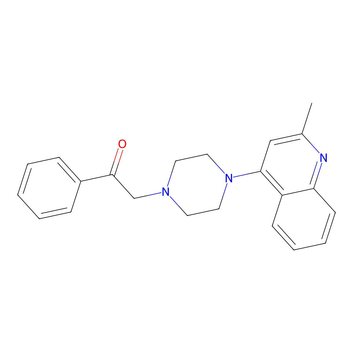 2-[4-(2-Methylquinolin-4-yl)piperazin-1-yl]-1-phenylethan-1-one molecular structure, CAS 308088-13-3