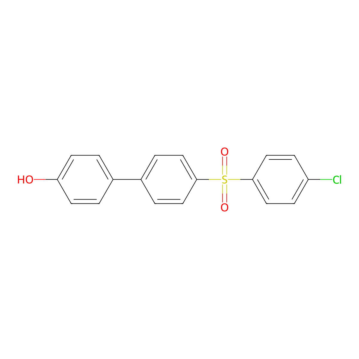 [1,1'-Biphenyl]-4-ol, 4'-[(4-chlorophenyl)sulfonyl]- molecular structure, CAS 30809-75-7