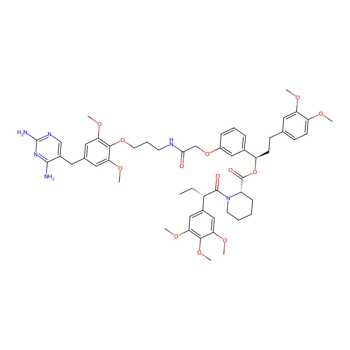 [(1R)-1-[3-[2-[3-[4-[(2,4-diaminopyrimidin-5-yl)methyl]-2,6-dimethoxyphenoxy]propylamino]-2-oxoethoxy]phenyl]-3-(3,4-dimethoxyphenyl)propyl] (2S)-1-[(2S)-2-(3,4,5-trimethoxyphenyl)butanoyl]piperidine-2-carboxylate molecular structure, CAS 3080922-95-5