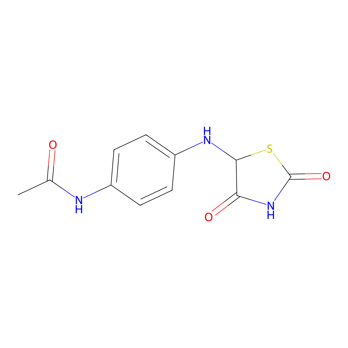N-{4-[(2,4-dioxo-1,3-thiazolidin-5-yl)amino]phenyl}acetamide molecular structure, CAS 308095-57-0
