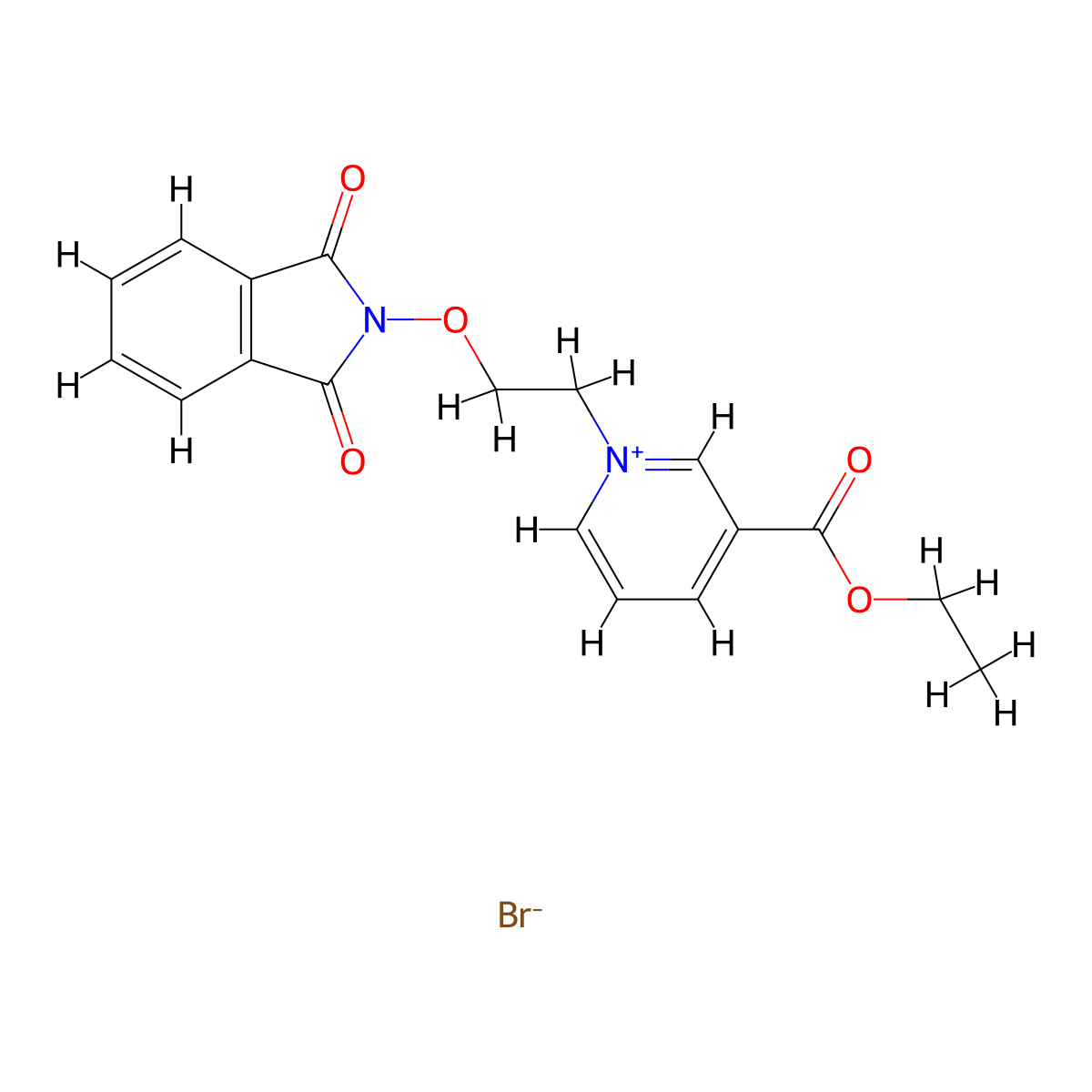1-(2-((1,3-Dioxoisoindolin-2-yl)oxy)ethyl)-3-(ethoxycarbonyl)pyridin-1-ium bromide molecular structure, CAS 308096-81-3