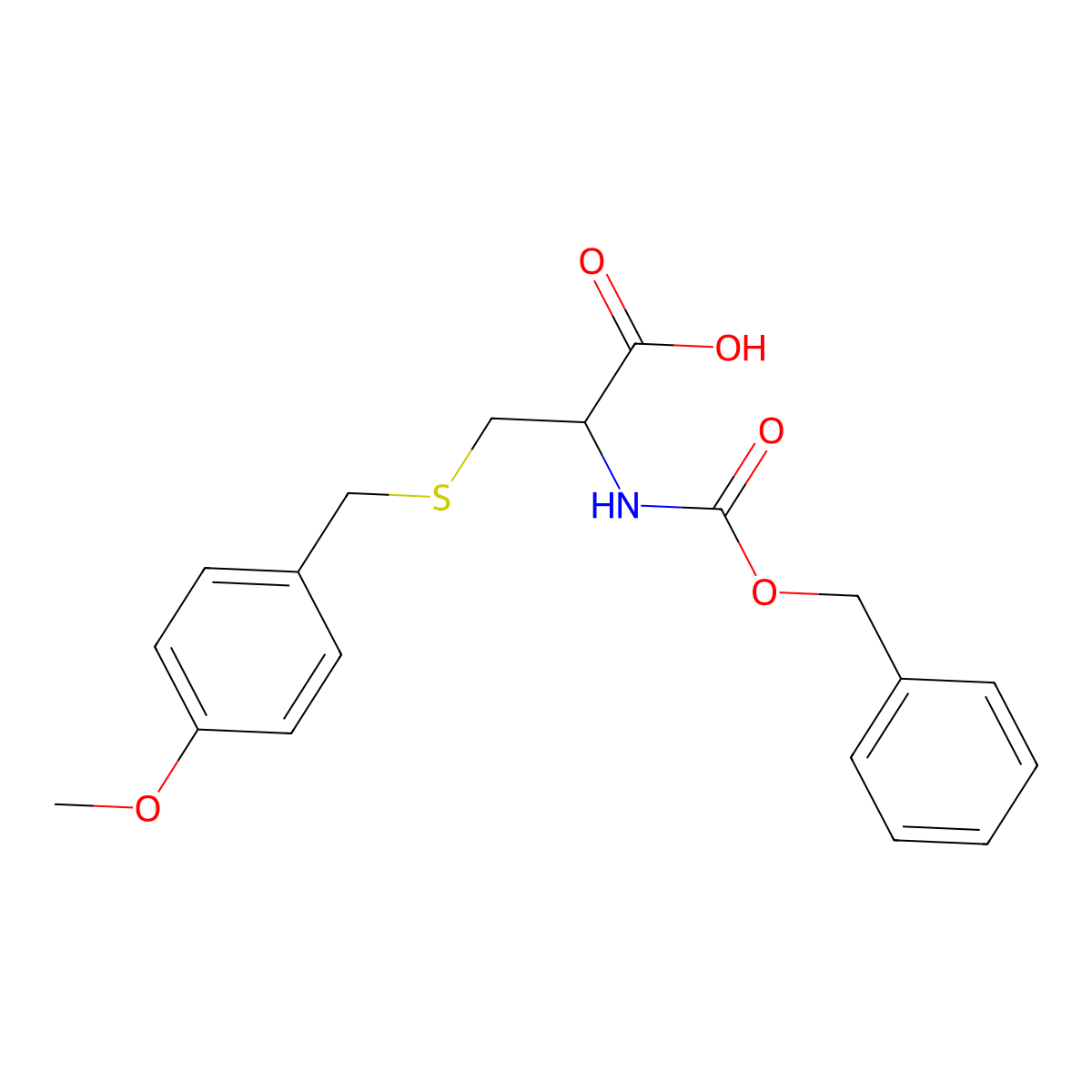 3-[(4-Methoxyphenyl)methylsulfanyl]-2-(phenylmethoxycarbonylamino)propanoic acid molecular structure, CAS 3081-32-1
