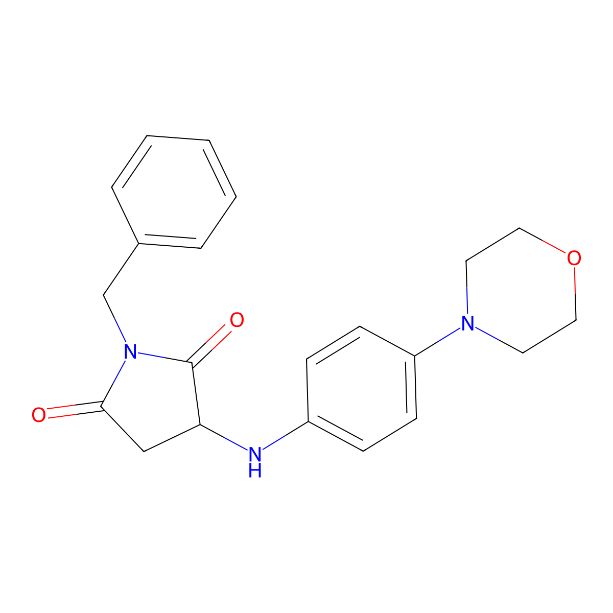 1-Benzyl-3-(4-(4-morpholinyl)anilino)-2,5-pyrrolidinedione molecular structure, CAS 308101-58-8