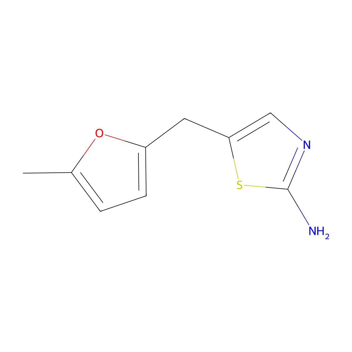 5-[(5-Methylfuran-2-yl)methyl]-1,3-thiazol-2-amine molecular structure, CAS 308104-99-6