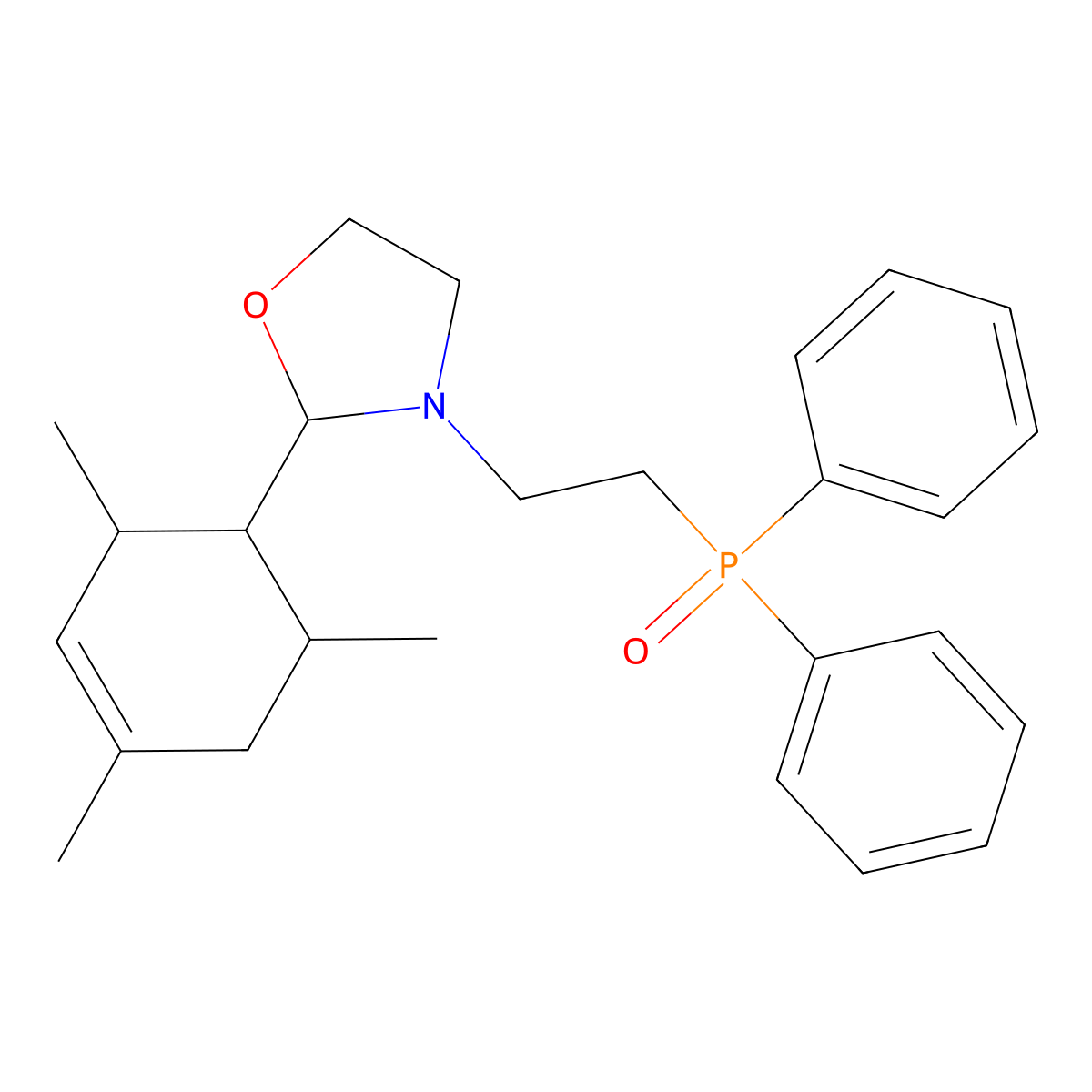 3-(2-Diphenylphosphorylethyl)-2-(2,4,6-trimethylcyclohex-3-en-1-yl)-1,3-oxazolidine molecular structure, CAS 308105-58-0