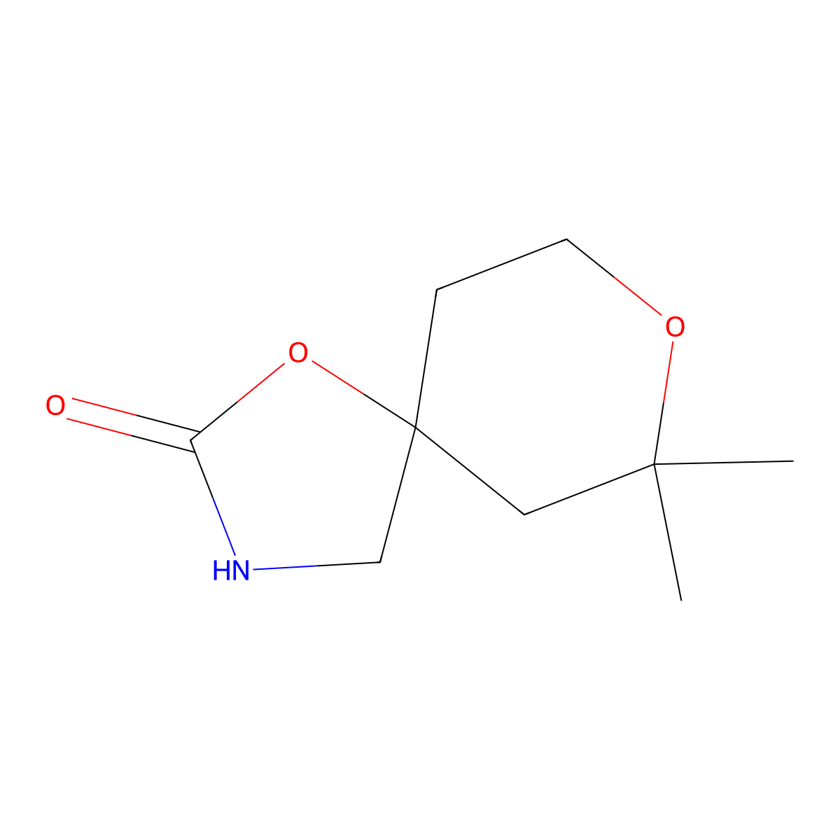 7,7-Dimethyl-1,8-dioxa-3-azaspiro[4.5]decan-2-one molecular structure, CAS 308105-78-4