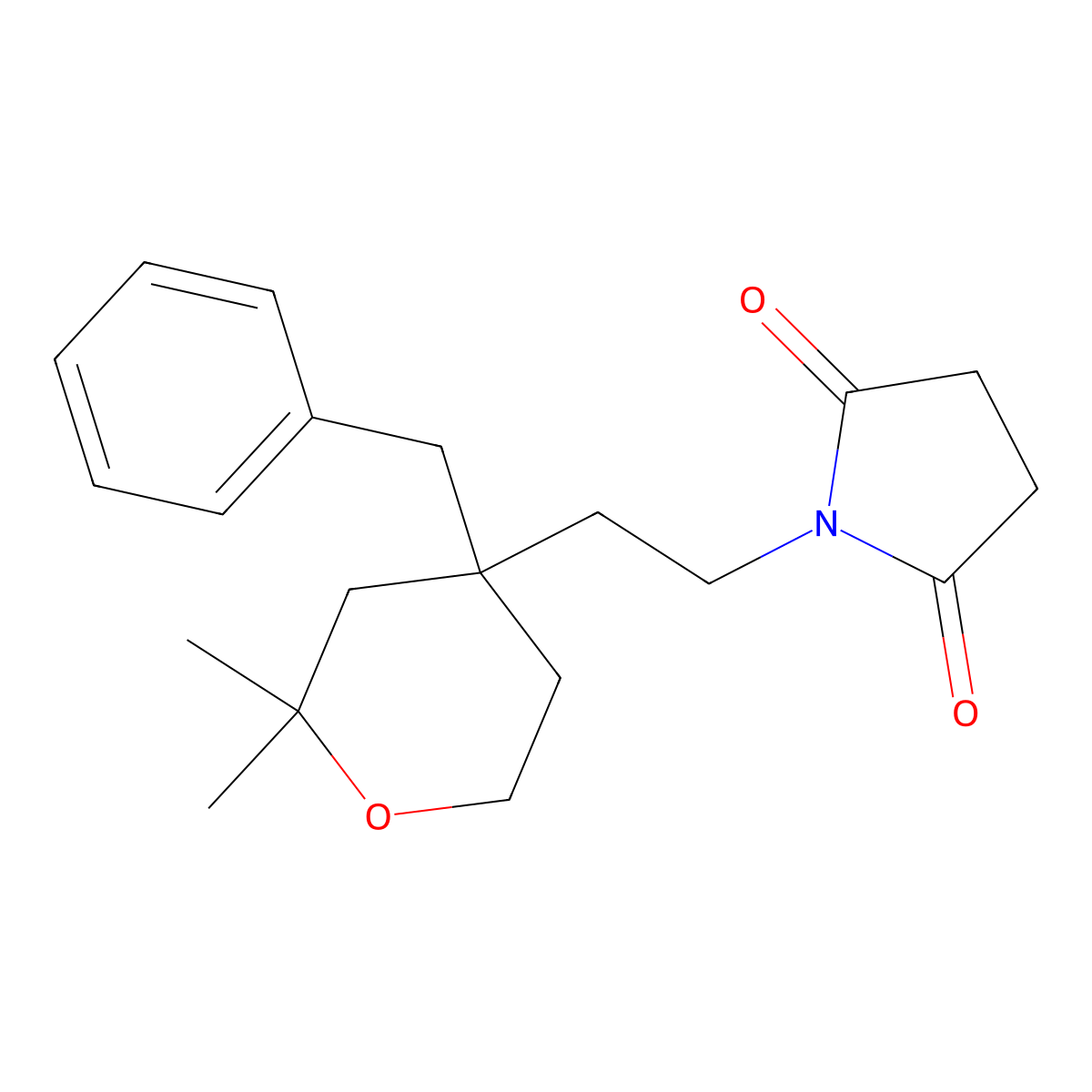 1-[2-(4-Benzyl-2,2-dimethyloxan-4-yl)ethyl]pyrrolidine-2,5-dione molecular structure, CAS 308106-78-7